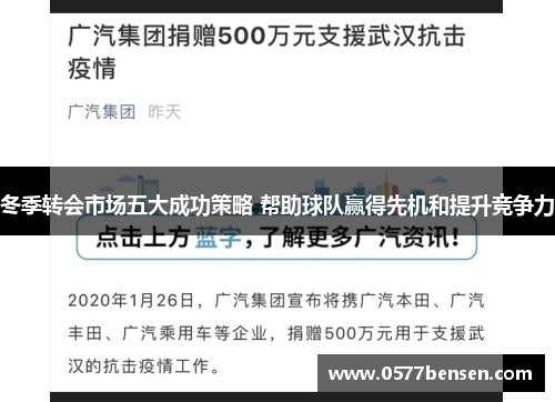 冬季转会市场五大成功策略 帮助球队赢得先机和提升竞争力