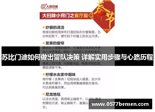 苏比门迪如何做出留队决策 详解实用步骤与心路历程